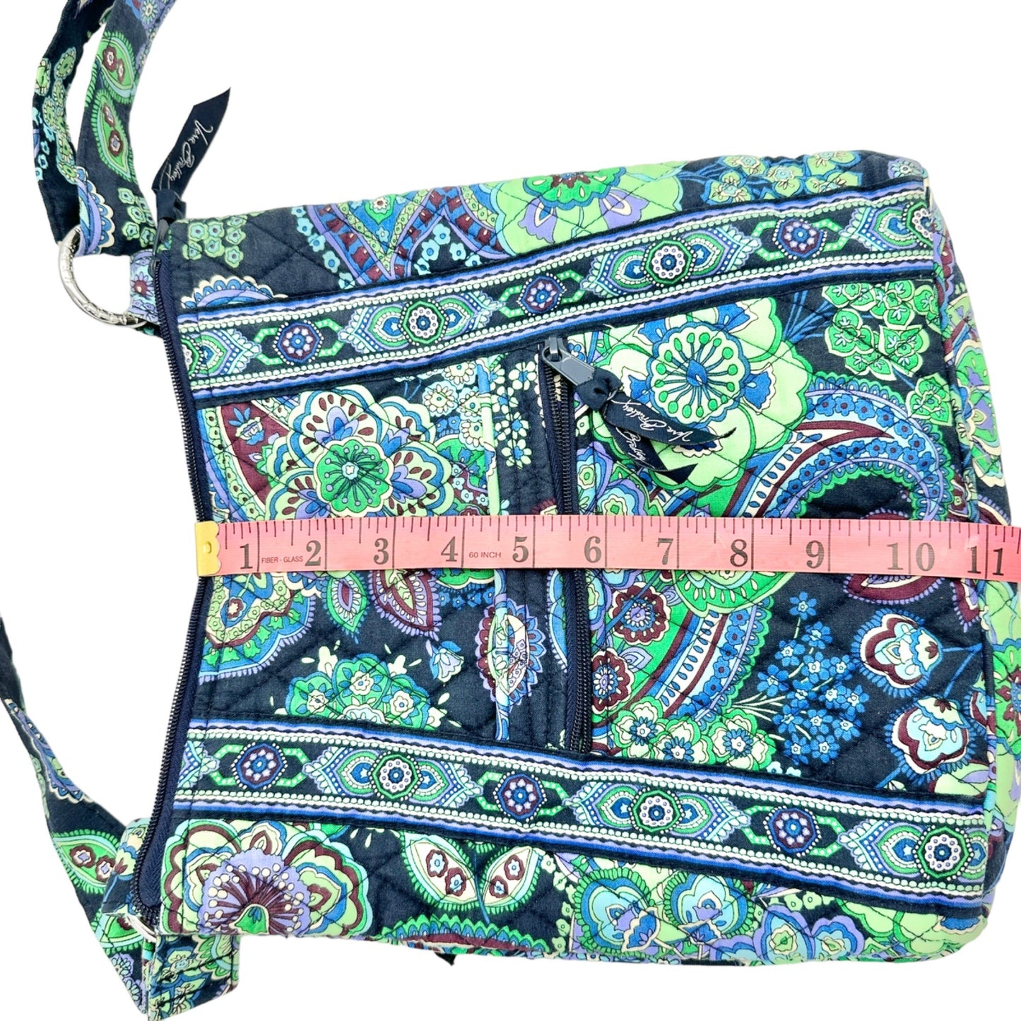 Vera Bradley Blue Rhapsody Crossbody Bag 11 x 10.5 x 2 Blue Green EUC