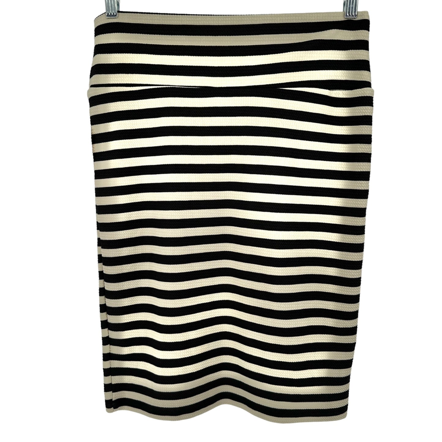 LuLaRoe Cassie Skirt Womens M Black and Off-White Striped NWT