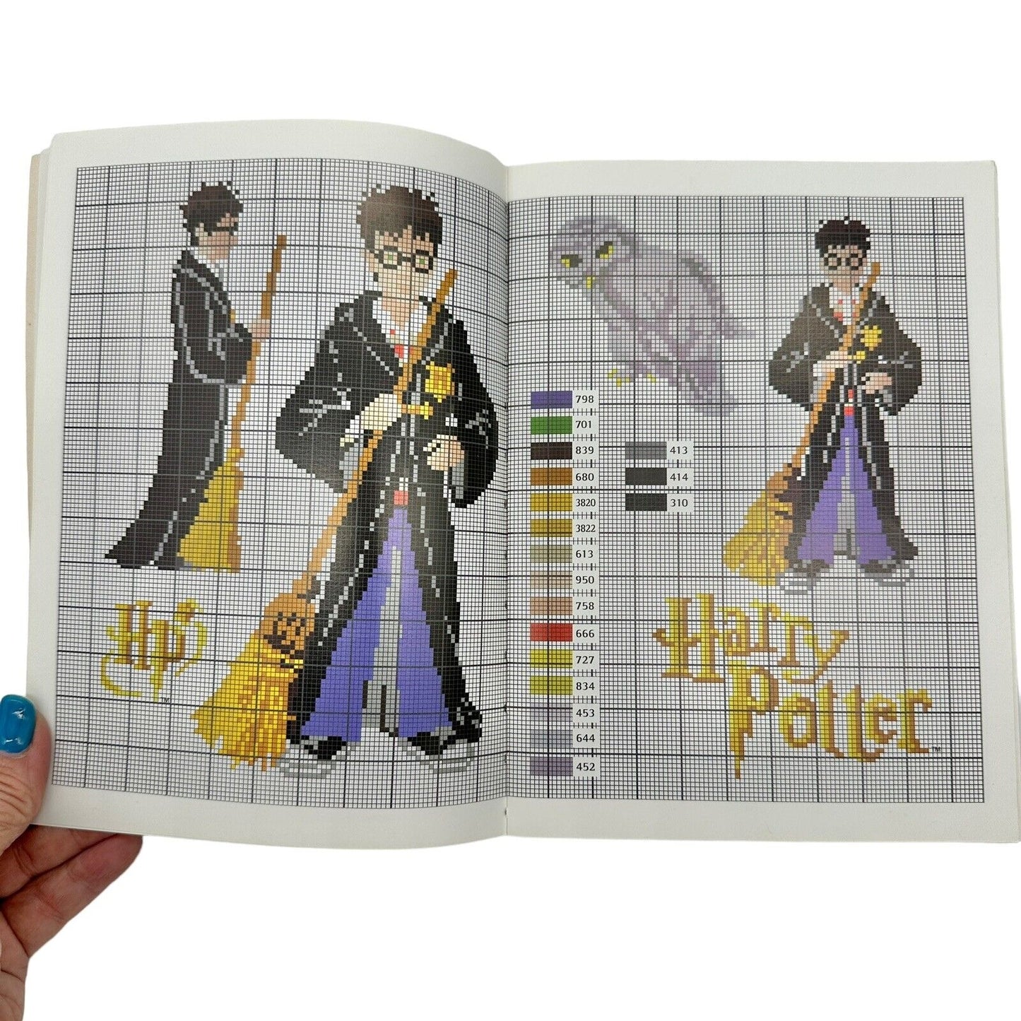 Harry Potter Cross Stitch Patterns Paperback Book In French 2001 Mango Pratique