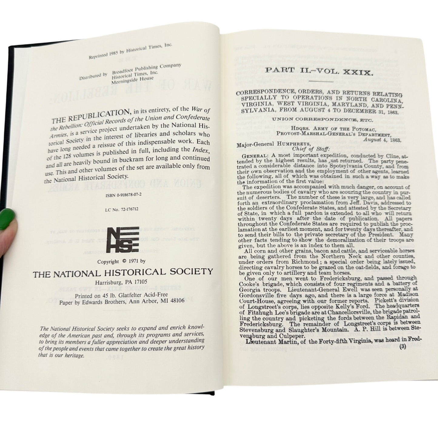 War Of The Rebellion Official Records Union Confederate Armies Vol. 29 Part II