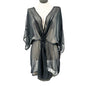 Sheer Black Plus Size Cover-Up Dress 2X Recycled Poly Tie-Waist By Time And Tru