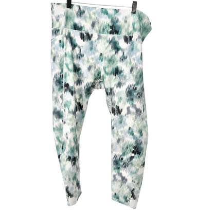 Marika Leggings Womens 2X Green Gray Tie-Dye Stretch High-Waist