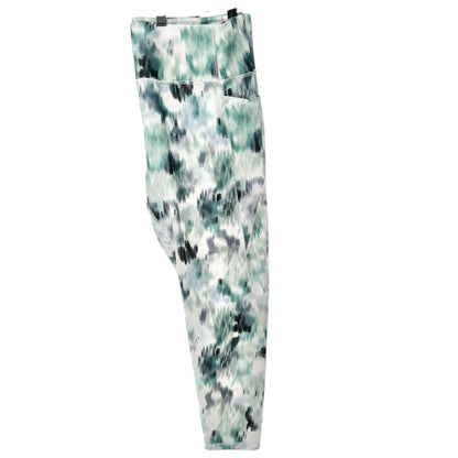 Marika Leggings Womens 2X Green Gray Tie-Dye Stretch High-Waist