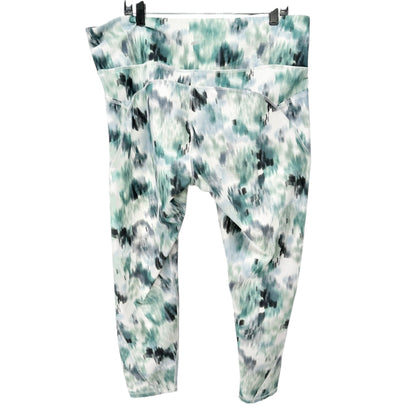 Marika Leggings Womens 2X Green Gray Tie-Dye Stretch High-Waist