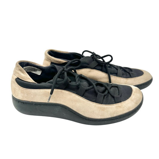 Fruit Womens Sneakers Size 39 Tan and Black Suede Lace Up Italy Made Lightweight