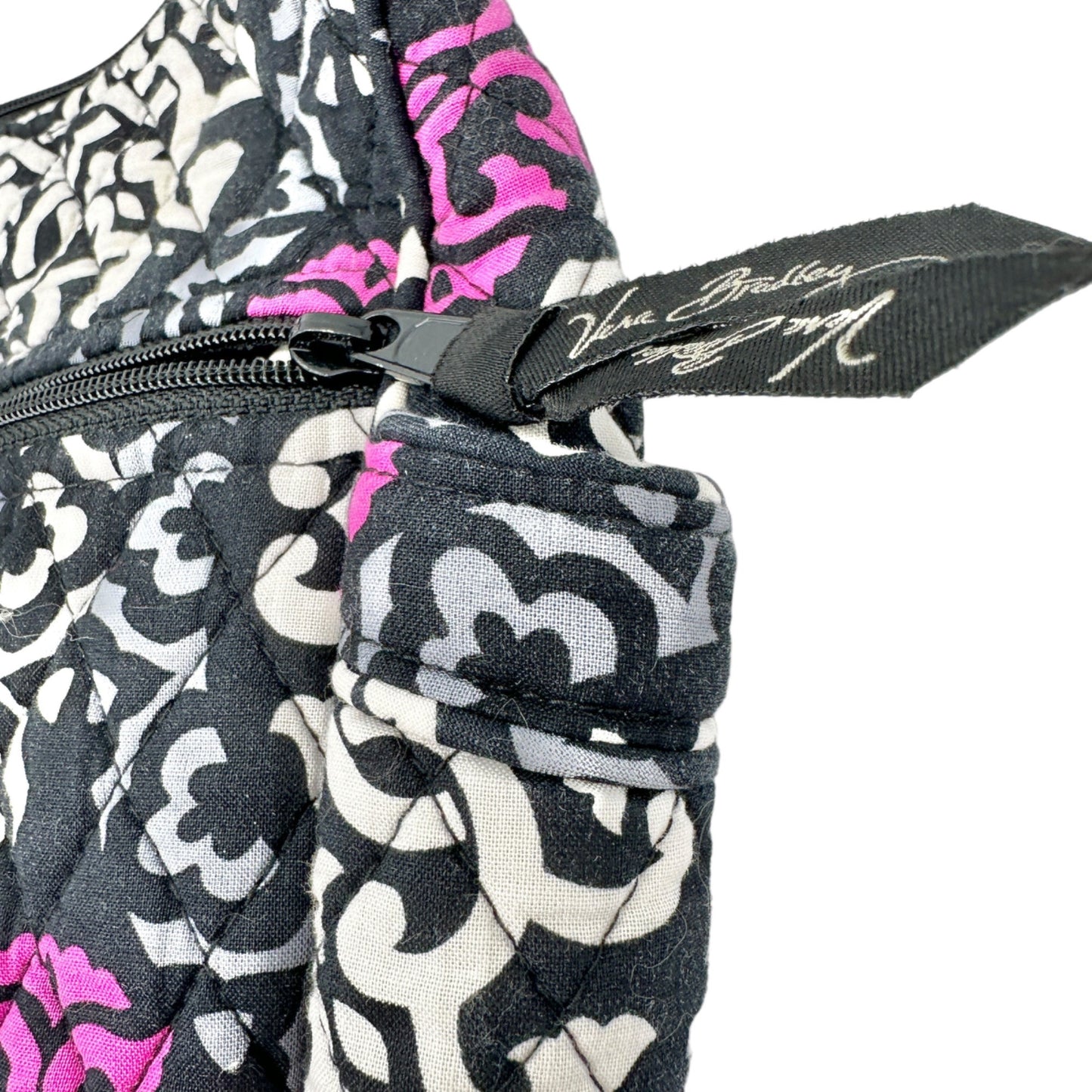 Vera Bradley Canterbury Magenta Crossbody Bag 11 x 8.5 x 4 Black White Magenta