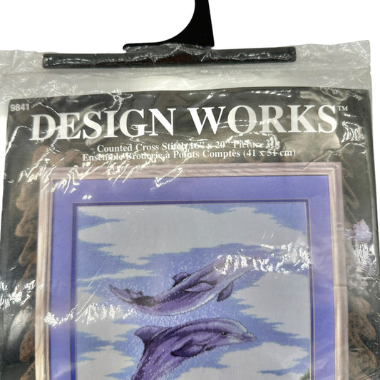 Design Works Counted Cross Stitch Kit 9841 DOLPHINS by Giordano NIP