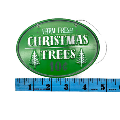 Christmas Winter Set Kitchen Towel 15x25 plus 2 Matching Tree Themed Ornaments