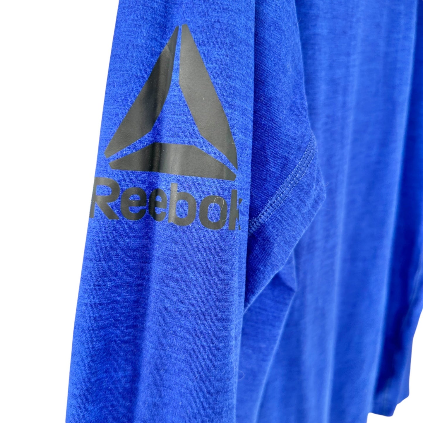 Reebok Active T-Shirt Unisex L Vibrant Blue Poly Spandex Long Sleeve Comfortable