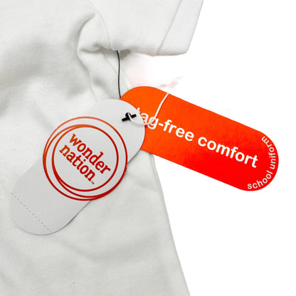 Wonder Nation Girls Uniform Short Sleeve Polo-style White XS Tagless Comfort NEW