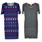 LuLaRoe Julia Dress Lot Of 2 Small Knee-Length Striped & Geometric Patterns New