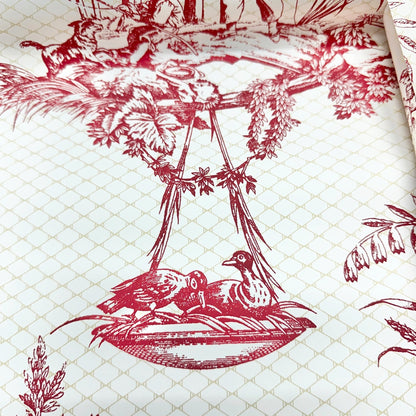 Thibaut Red White Toile Wallpaper Rolls 60.75 SF plus Strippable Stain Resistant