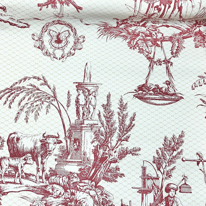 Thibaut Red White Toile Wallpaper Rolls 60.75 SF plus Strippable Stain Resistant