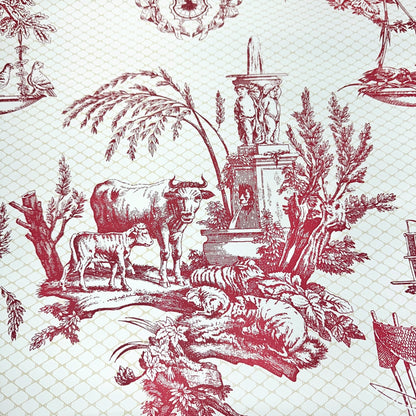 Thibaut Red White Toile Wallpaper Rolls 60.75 SF plus Strippable Stain Resistant