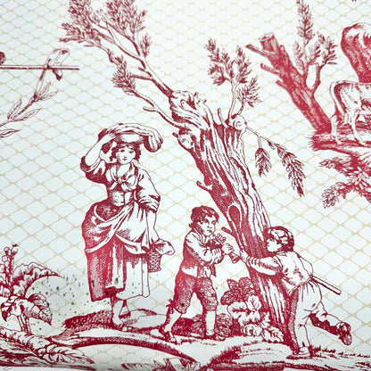 Thibaut Red White Toile Wallpaper Rolls 60.75 SF plus Strippable Stain Resistant