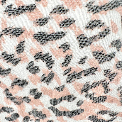 Leopard Print Top Womens 2X White Gray Blush Lace Trim Bell Sleeves Zac & Rachel