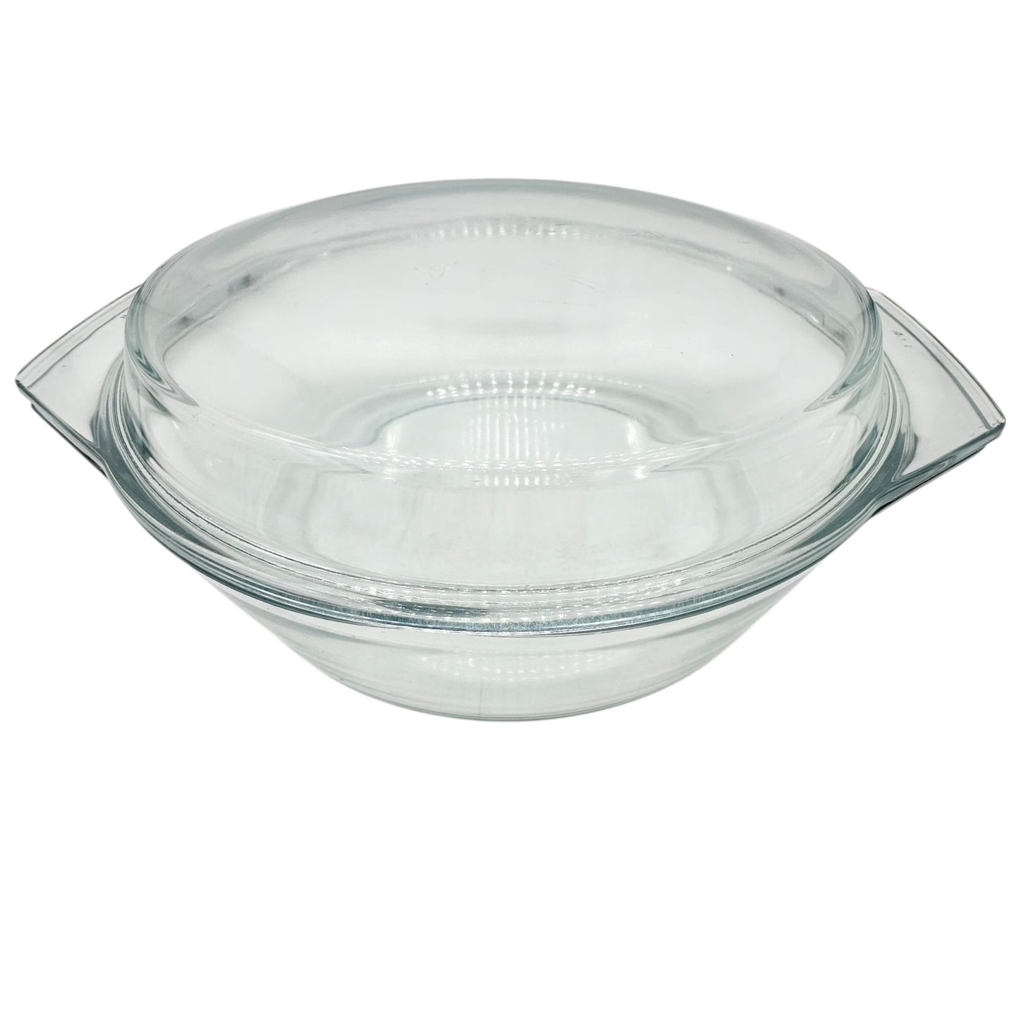 Clear Glass Round Baking Dish With Lid 8.5 Inch Diameter Durable Bakeware