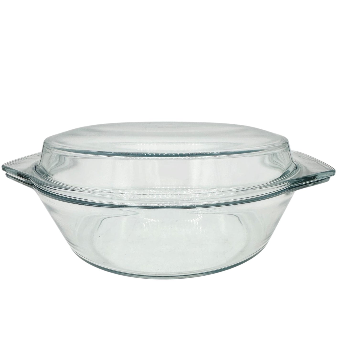 Clear Glass Round Baking Dish With Lid 8.5 Inch Diameter Durable Bakeware