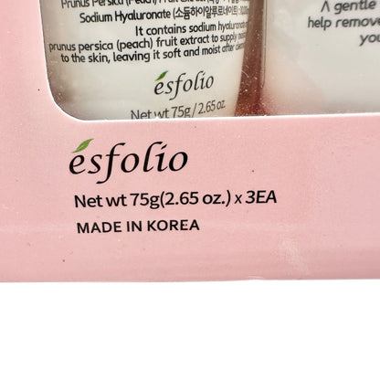 Esfolio Cleansing Foam Set Of 3 With Hyaluronic Acid Peach & Snail For All Skin