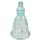 Bride Bell Blue Glass Figurine Iridescent Finish Vintage Style Collectible 6"H