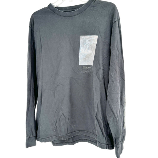 American Eagle Graphic Tee Size L Super Soft Long Sleeve Black Standard Fit