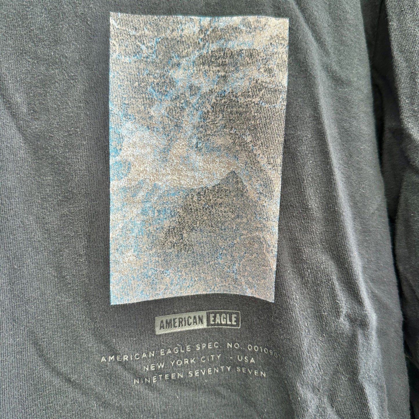 American Eagle Graphic Tee Size L Super Soft Long Sleeve Black Standard Fit