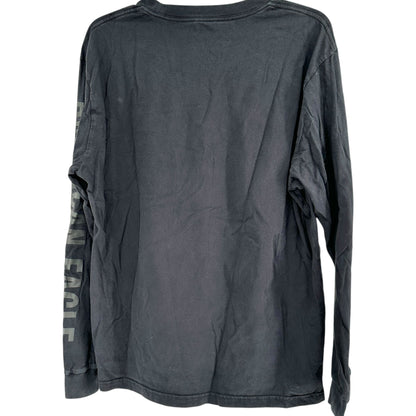 American Eagle Graphic Tee Size L Super Soft Long Sleeve Black Standard Fit
