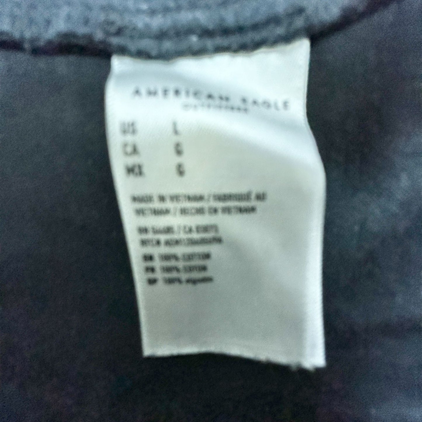 American Eagle Graphic Tee Size L Super Soft Long Sleeve Black Standard Fit