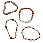 HALLOWEEN Beaded Stretch Bracelet 4 Pack Orange Black White Gold