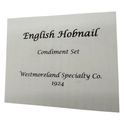 English Hobnail Vtg Childs Condiment Set Westmoreland Specialty Co 1924 Glass