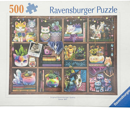 Ravensburger 500 Piece Puzzle Cubby Cats and Succulents Brigid Ashwood Design