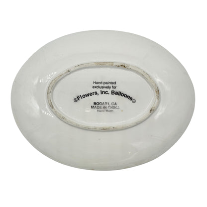 Handpainted Ceramic Harvest Design Platter  9 X 7 Oval Fall Thanksgiving Decor