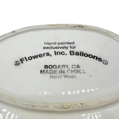 Handpainted Ceramic Harvest Design Platter  9 X 7 Oval Fall Thanksgiving Decor