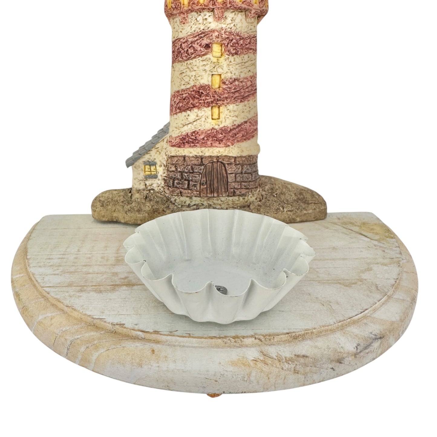 Lighthouse Wall Shelf Votive Tealight Holder With Starfish Base Coastal Decor