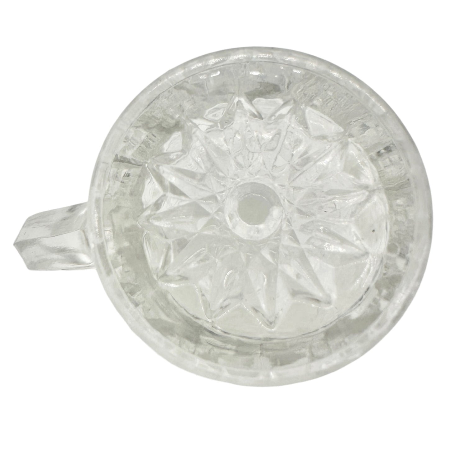 Vintage Childrens Glass Punch Bowl Set 6 Cups Intricate Diamond Pattern EAPG