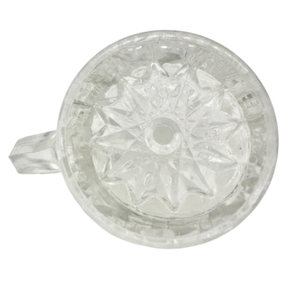 Vintage Childrens Glass Punch Bowl Set 6 Cups Intricate Diamond Pattern EAPG