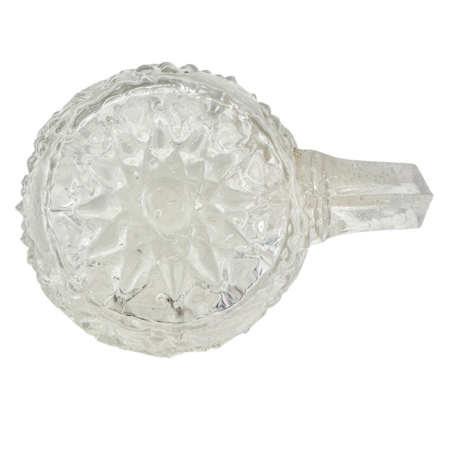 Vintage Childrens Glass Punch Bowl Set 6 Cups Intricate Diamond Pattern EAPG