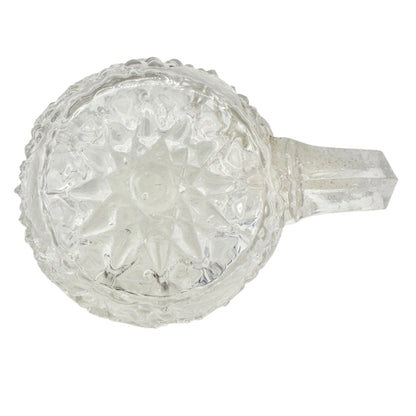 Vintage Childrens Glass Punch Bowl Set 6 Cups Intricate Diamond Pattern EAPG