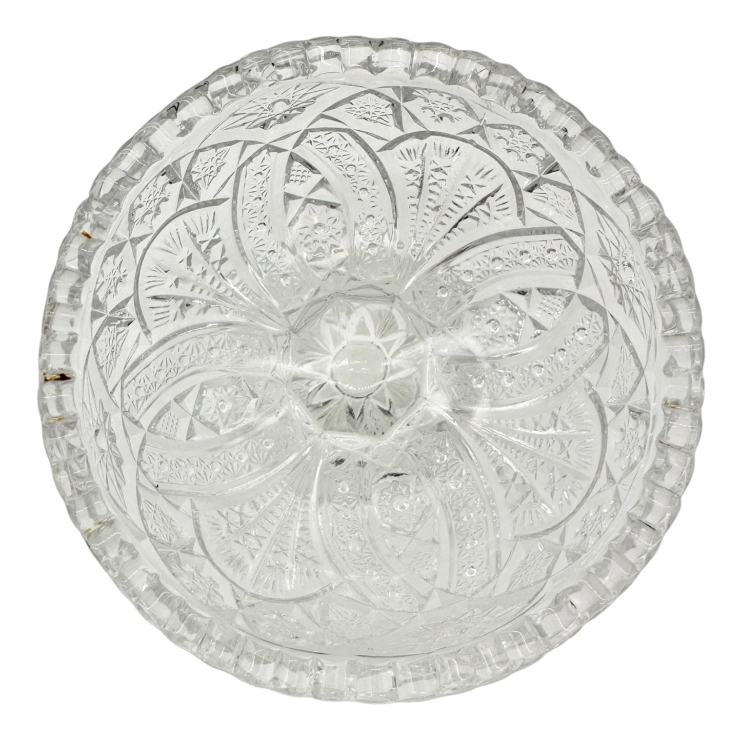Vintage Childrens Glass Punch Bowl Set 6 Cups Intricate Diamond Pattern EAPG