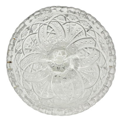 Vintage Childrens Glass Punch Bowl Set 6 Cups Intricate Diamond Pattern EAPG