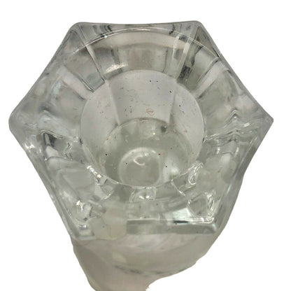 Vintage Swan Shaped Frosted & Clear Glass Candle Holder 4 Inches