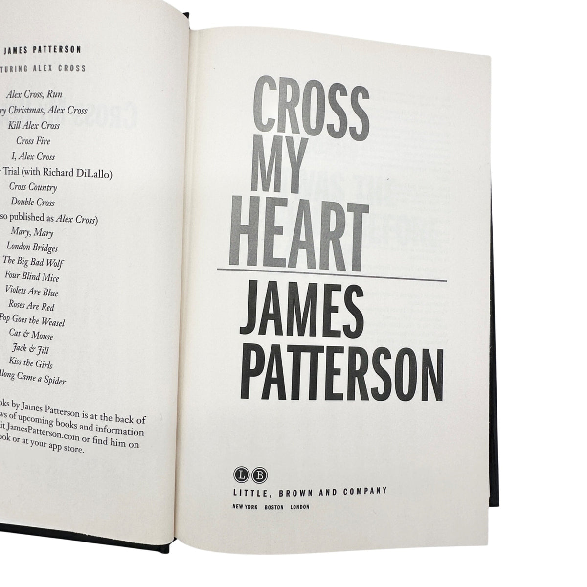 Cross My Heart Novel James Patterson Hardcover Alex Cross Thriller 1st Ed 2013