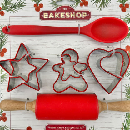 The Bakeshop Cookie Cutter Baking Utensil Set Christmas Cutters Spoon Roller