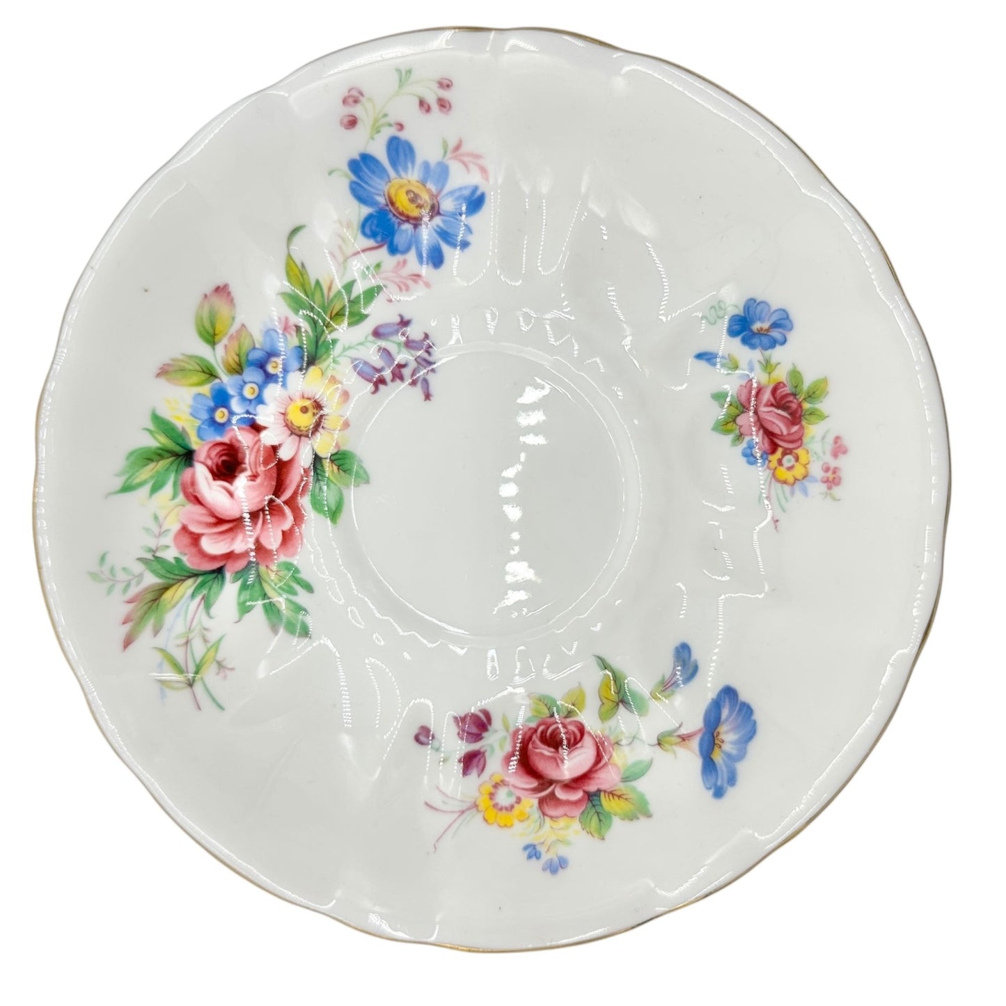 Royal Windsor Fine Bone China Floral Tea Cup Saucer Floral England Vtg Numbered
