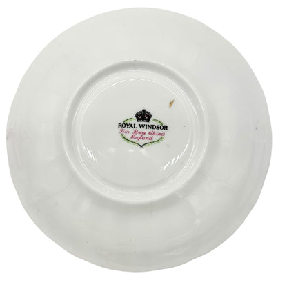 Royal Windsor Fine Bone China Floral Tea Cup Saucer Floral England Vtg Numbered