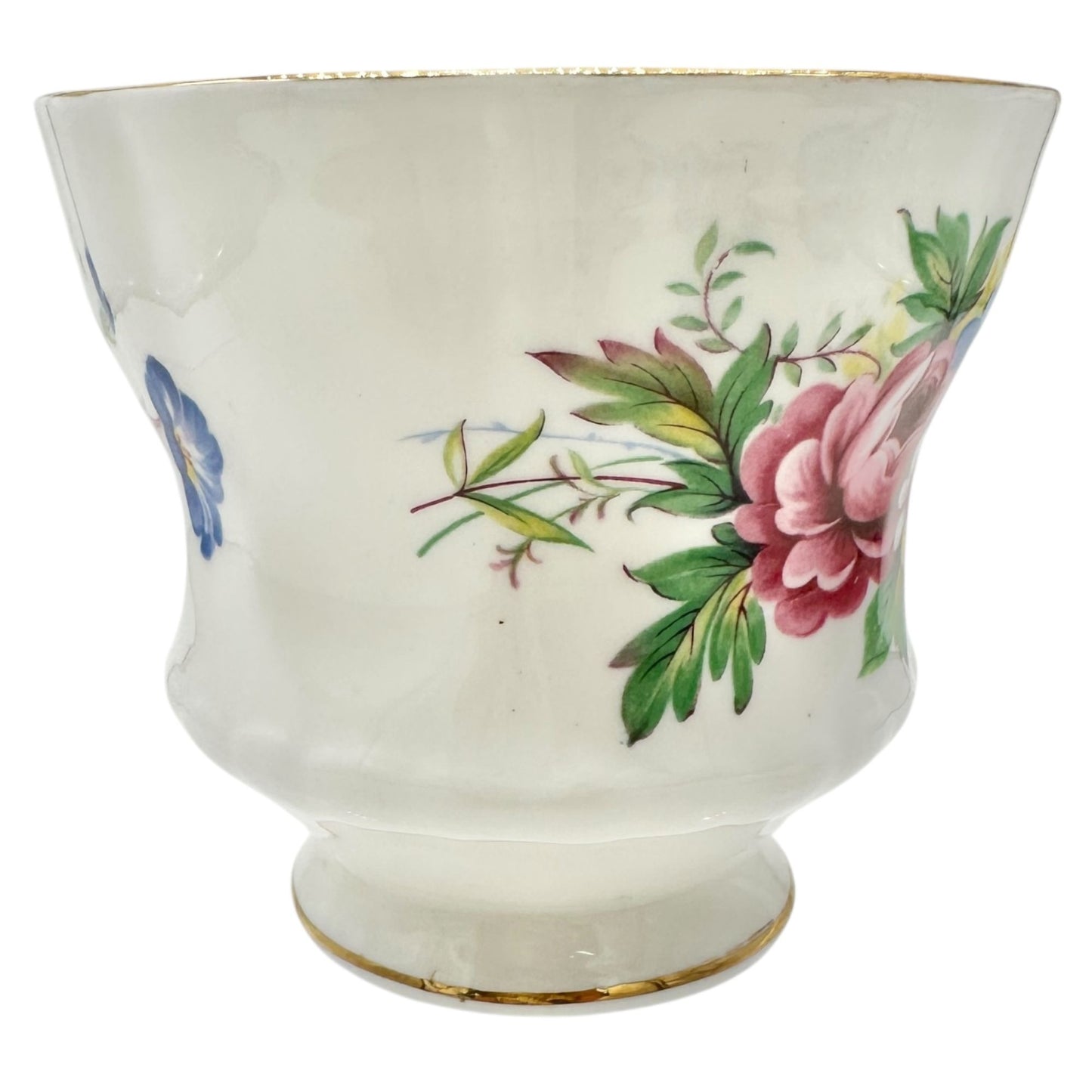Royal Windsor Fine Bone China Floral Tea Cup Saucer Floral England Vtg Numbered
