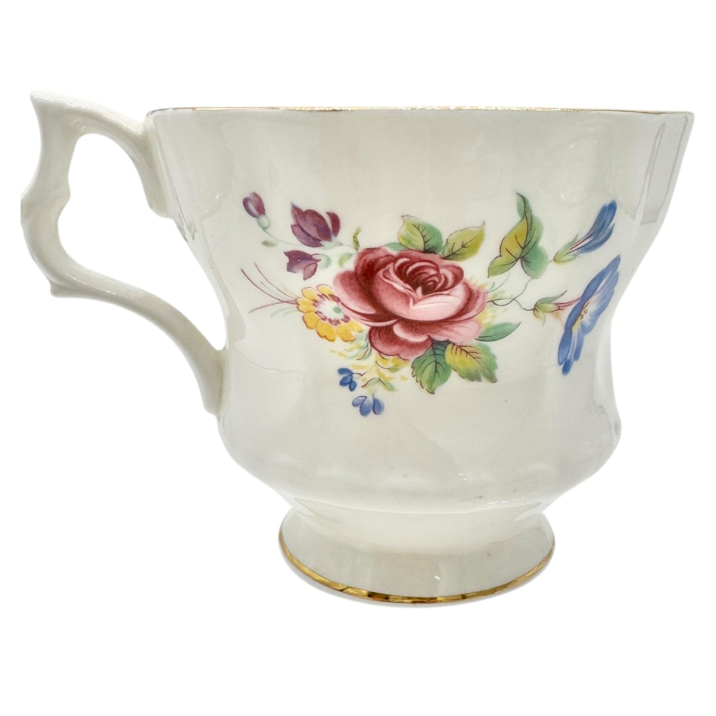 Royal Windsor Fine Bone China Floral Tea Cup Saucer Floral England Vtg Numbered