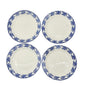 Set Of 4 Vintage Dinner Plates 9 inch White Blue Floral Porcelain Tableware