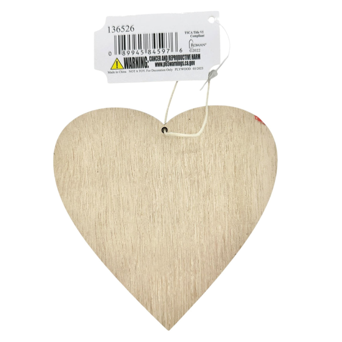 Woodworks Wooden Ornament Heart Owl Gatlinburg 4.5 inch NWT