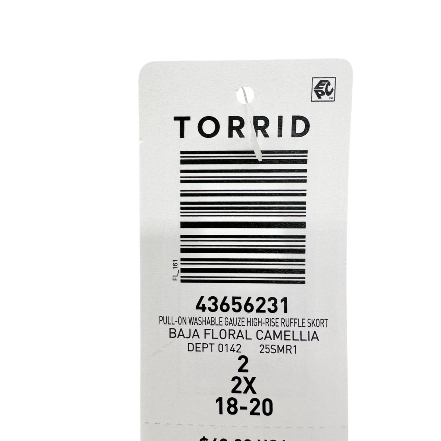 Torrid Baja Camellia Skort Womens 2X 18-20 High-Rise Ruffle Shades of Pink Gauze